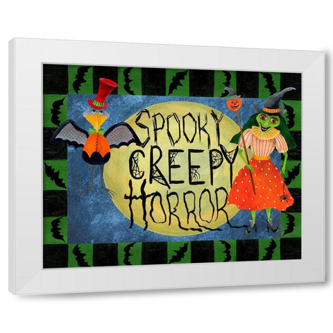 Halloween Trick or Treaters II White Modern Wood Framed Art Print by Moore, Regina