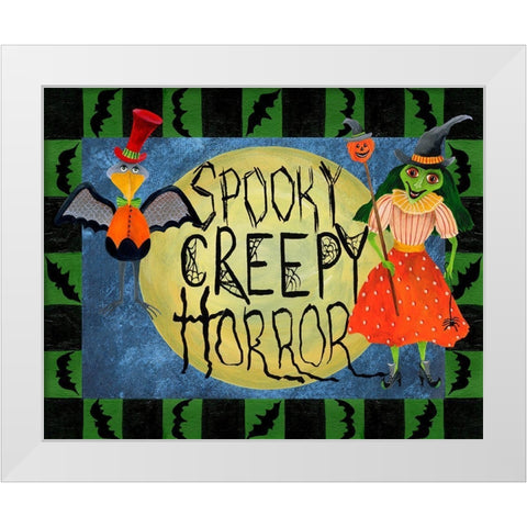 Halloween Trick or Treaters II White Modern Wood Framed Art Print by Moore, Regina