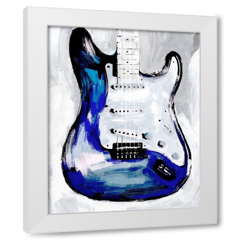 Electric Blues I White Modern Wood Framed Art Print by Warren, Annie