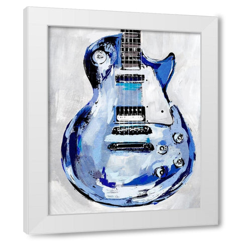 Electric Blues III White Modern Wood Framed Art Print by Warren, Annie