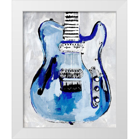 Electric Blues IV White Modern Wood Framed Art Print by Warren, Annie