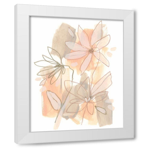 Flower Fragments II White Modern Wood Framed Art Print by Vess, June Erica