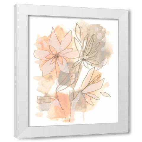 Flower Fragments IV White Modern Wood Framed Art Print by Vess, June Erica