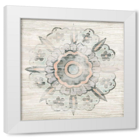 Weathered Emblem II White Modern Wood Framed Art Print by Vess, June Erica