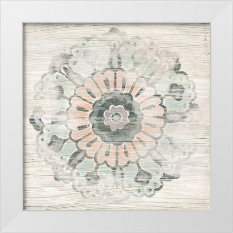 Weathered Emblem III White Modern Wood Framed Art Print by Vess, June Erica