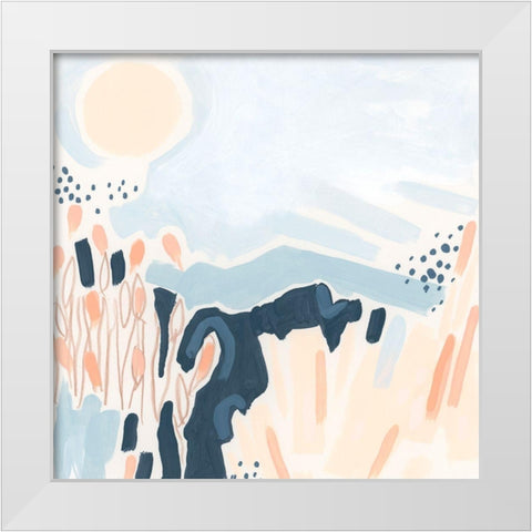 Abstract Fields II White Modern Wood Framed Art Print by Vess, June Erica