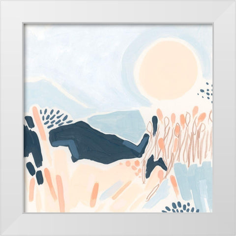 Abstract Fields III White Modern Wood Framed Art Print by Vess, June Erica