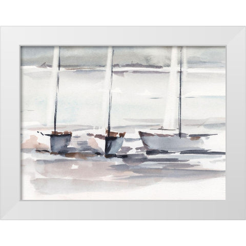 Caribbean Sails I White Modern Wood Framed Art Print by Harper, Ethan