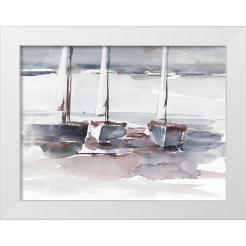 Caribbean Sails II White Modern Wood Framed Art Print by Harper, Ethan