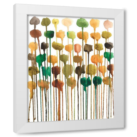 Autumn Drips I White Modern Wood Framed Art Print by Moore, Regina