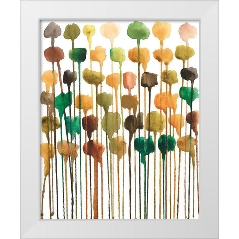 Autumn Drips I White Modern Wood Framed Art Print by Moore, Regina