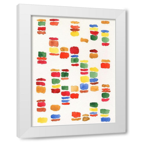 Colorful Code I White Modern Wood Framed Art Print by Moore, Regina