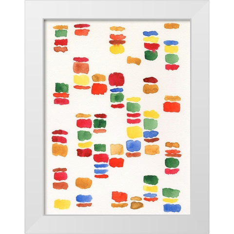 Colorful Code I White Modern Wood Framed Art Print by Moore, Regina