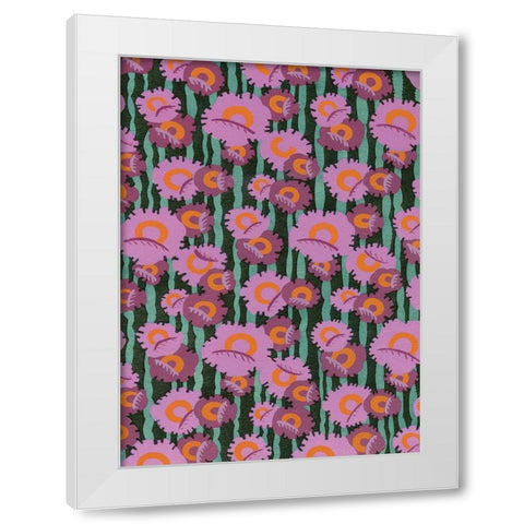 Custom Cropped Art Deco Florals VII White Modern Wood Framed Art Print by Baxter Mill Archive