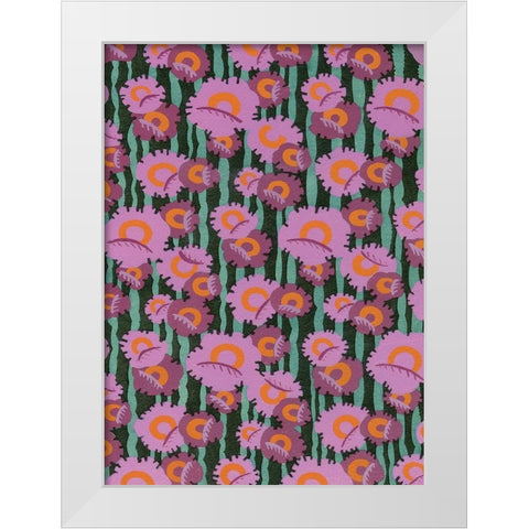 Custom Cropped Art Deco Florals VII White Modern Wood Framed Art Print by Baxter Mill Archive