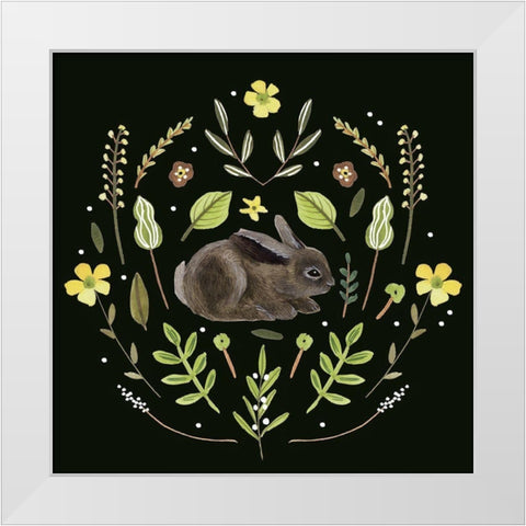 Bunny Field I White Modern Wood Framed Art Print by Wang, Melissa