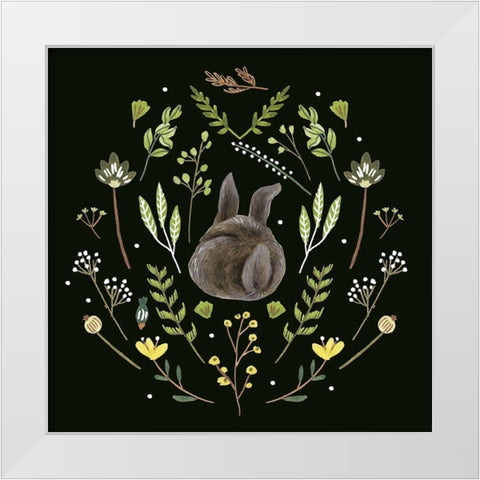 Bunny Field II White Modern Wood Framed Art Print by Wang, Melissa