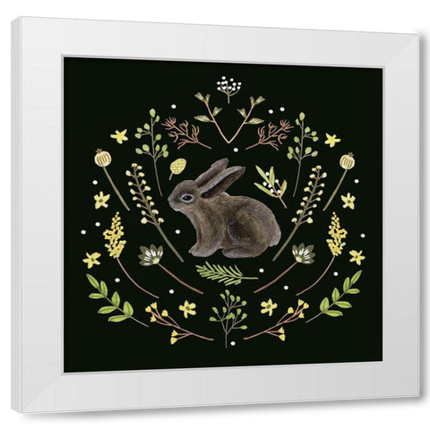 Bunny Field III White Modern Wood Framed Art Print by Wang, Melissa