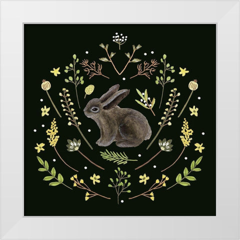 Bunny Field III White Modern Wood Framed Art Print by Wang, Melissa