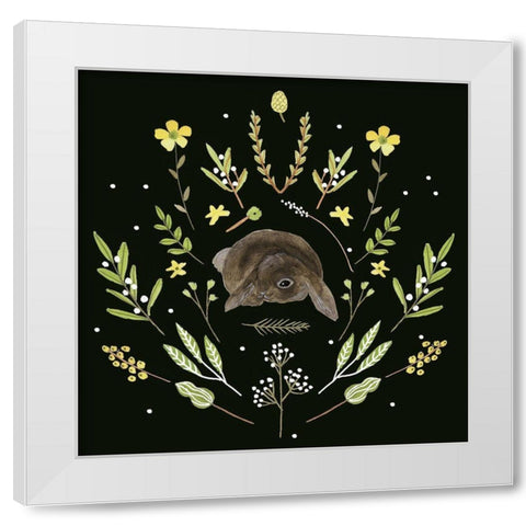 Bunny Field IV White Modern Wood Framed Art Print by Wang, Melissa