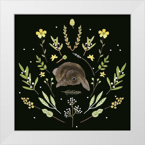 Bunny Field IV White Modern Wood Framed Art Print by Wang, Melissa