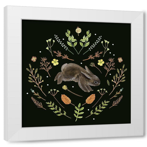 Bunny Field V White Modern Wood Framed Art Print by Wang, Melissa