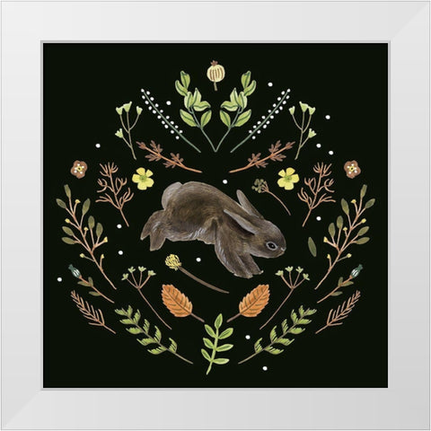 Bunny Field V White Modern Wood Framed Art Print by Wang, Melissa