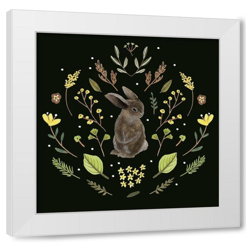 Bunny Field VI White Modern Wood Framed Art Print by Wang, Melissa