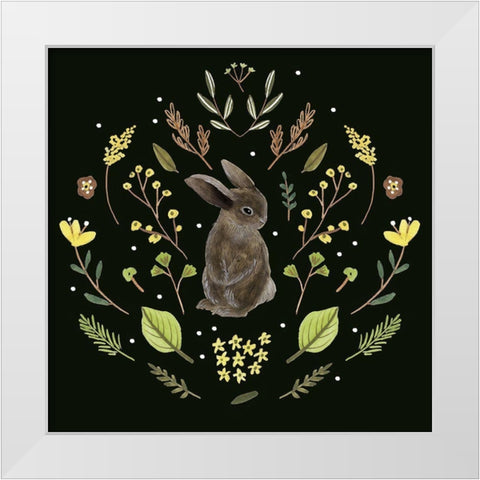 Bunny Field VI White Modern Wood Framed Art Print by Wang, Melissa