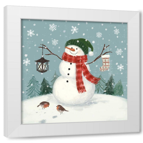 Jolly Snowman II White Modern Wood Framed Art Print by Barnes, Victoria