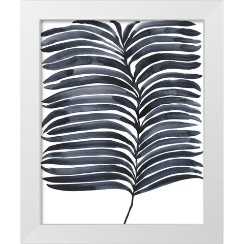 Indigo Fronds I White Modern Wood Framed Art Print by Moore, Regina