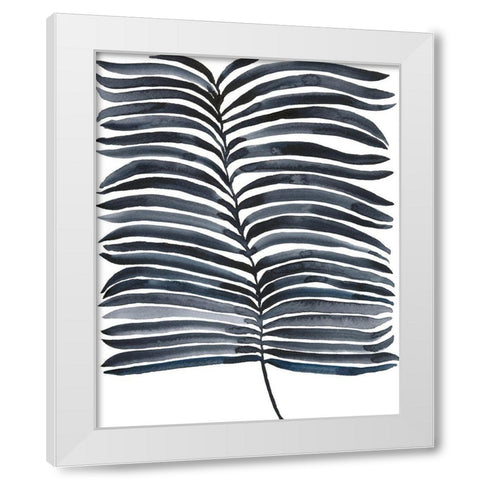 Indigo Fronds II White Modern Wood Framed Art Print by Moore, Regina
