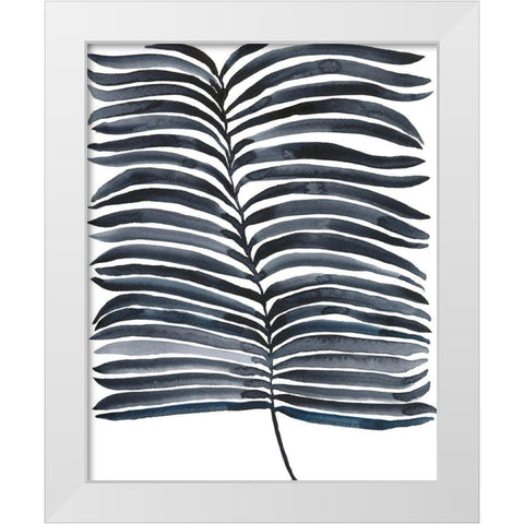 Indigo Fronds II White Modern Wood Framed Art Print by Moore, Regina