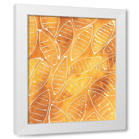 Stylized Leaf Shapes I White Modern Wood Framed Art Print by Moore, Regina