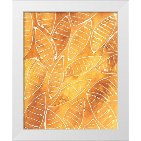 Stylized Leaf Shapes I White Modern Wood Framed Art Print by Moore, Regina