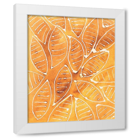 Stylized Leaf Shapes II White Modern Wood Framed Art Print by Moore, Regina