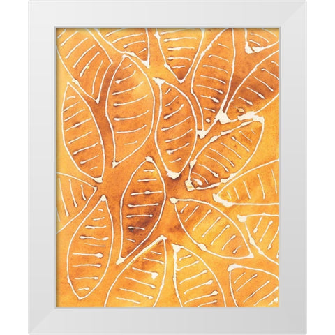 Stylized Leaf Shapes II White Modern Wood Framed Art Print by Moore, Regina
