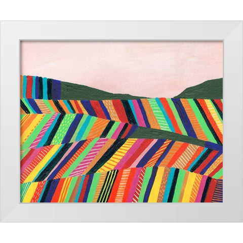 Rainbow Fields I White Modern Wood Framed Art Print by Moore, Regina