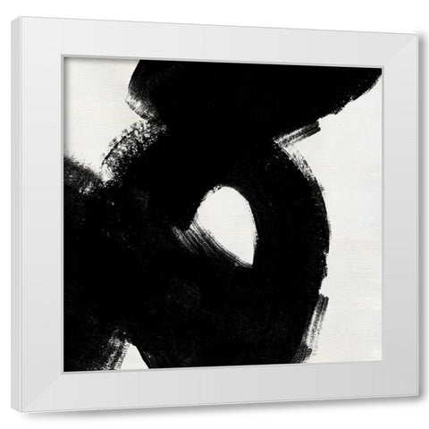 Block Brushwork IV White Modern Wood Framed Art Print by Vess, June Erica