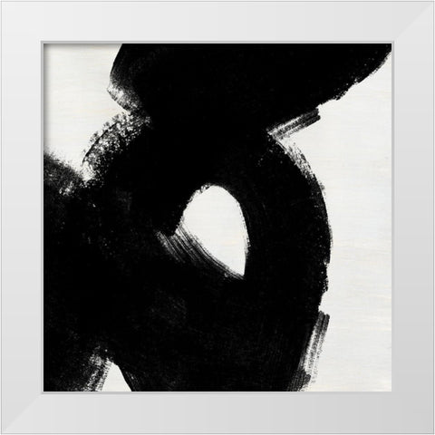 Block Brushwork IV White Modern Wood Framed Art Print by Vess, June Erica