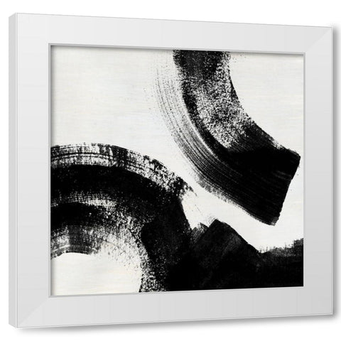 Block Brushwork VI White Modern Wood Framed Art Print by Vess, June Erica