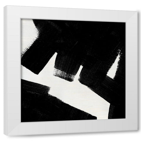 Block Brushwork IX White Modern Wood Framed Art Print by Vess, June Erica