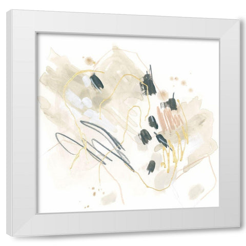 Neutral Glyph I White Modern Wood Framed Art Print by Vess, June Erica