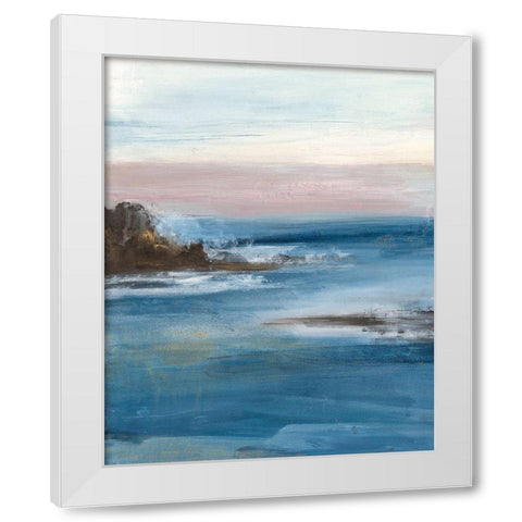 Merging the Ocean I White Modern Wood Framed Art Print by Bramma, Lila