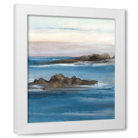 Merging the Ocean II White Modern Wood Framed Art Print by Bramma, Lila