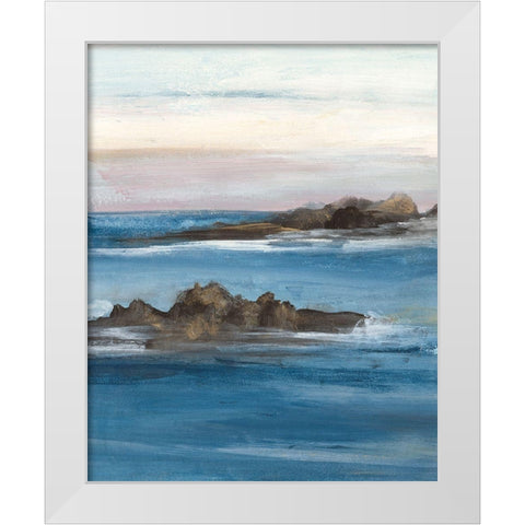 Merging the Ocean II White Modern Wood Framed Art Print by Bramma, Lila