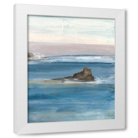 Merging the Ocean III White Modern Wood Framed Art Print by Bramma, Lila