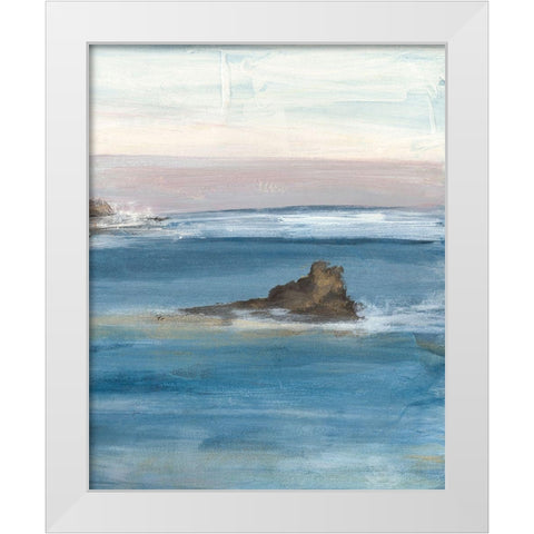 Merging the Ocean III White Modern Wood Framed Art Print by Bramma, Lila