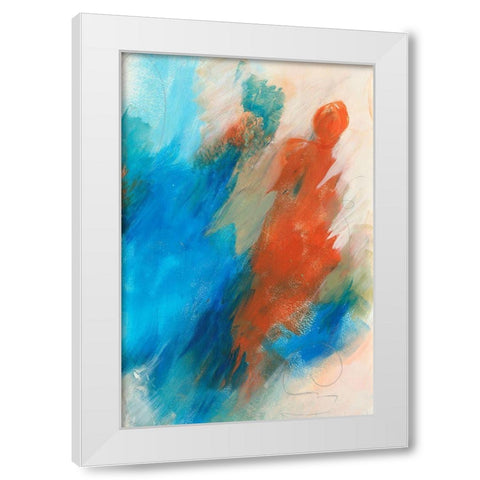 Fire and Water I White Modern Wood Framed Art Print by Bramma, Lila