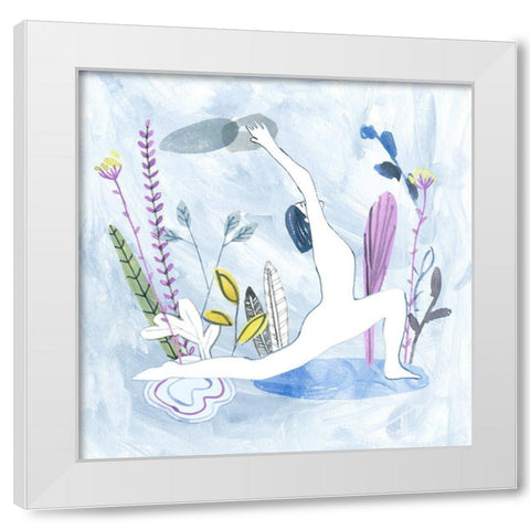 Meditation Garden Yoga II White Modern Wood Framed Art Print by Wang, Melissa